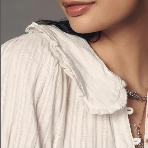 Like New Anthropologie Pilcro Keira Collared Button Front Top Small - Picture 6 of 14